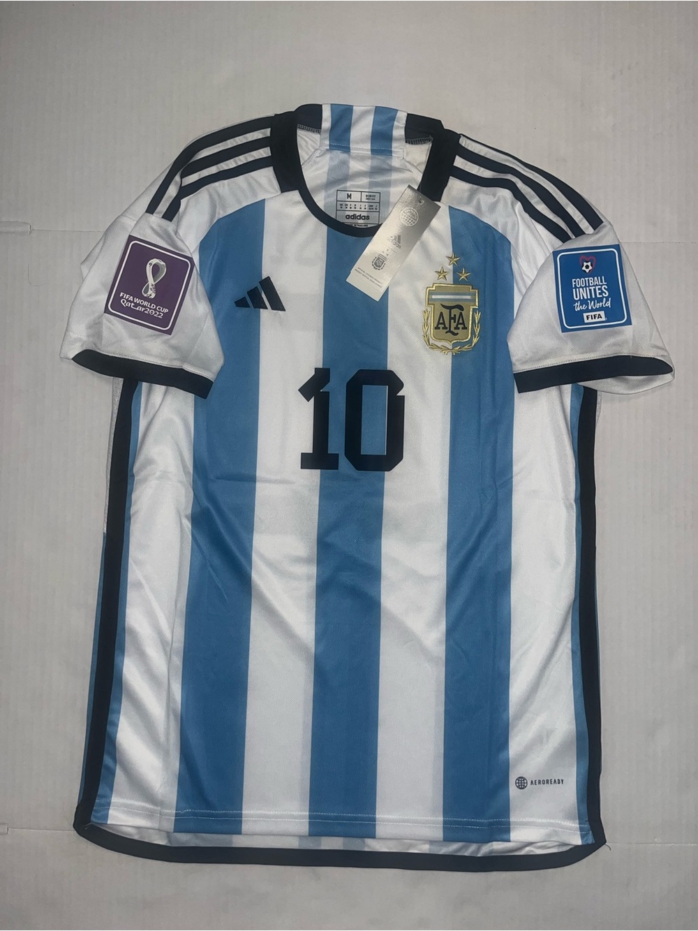 Lionel Messi #10 Argentina 2022 World Cup Home Jersey Size M
